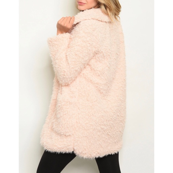 Blush Shaggy Fur Coat - Picture 4 of 7